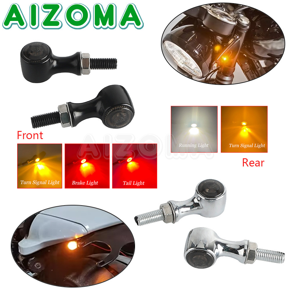 AL E24 MALorcycle Turn Signal Light 3 in 1 LED Front Direction Lamp Rear Brake Stop Blinker For ScoA