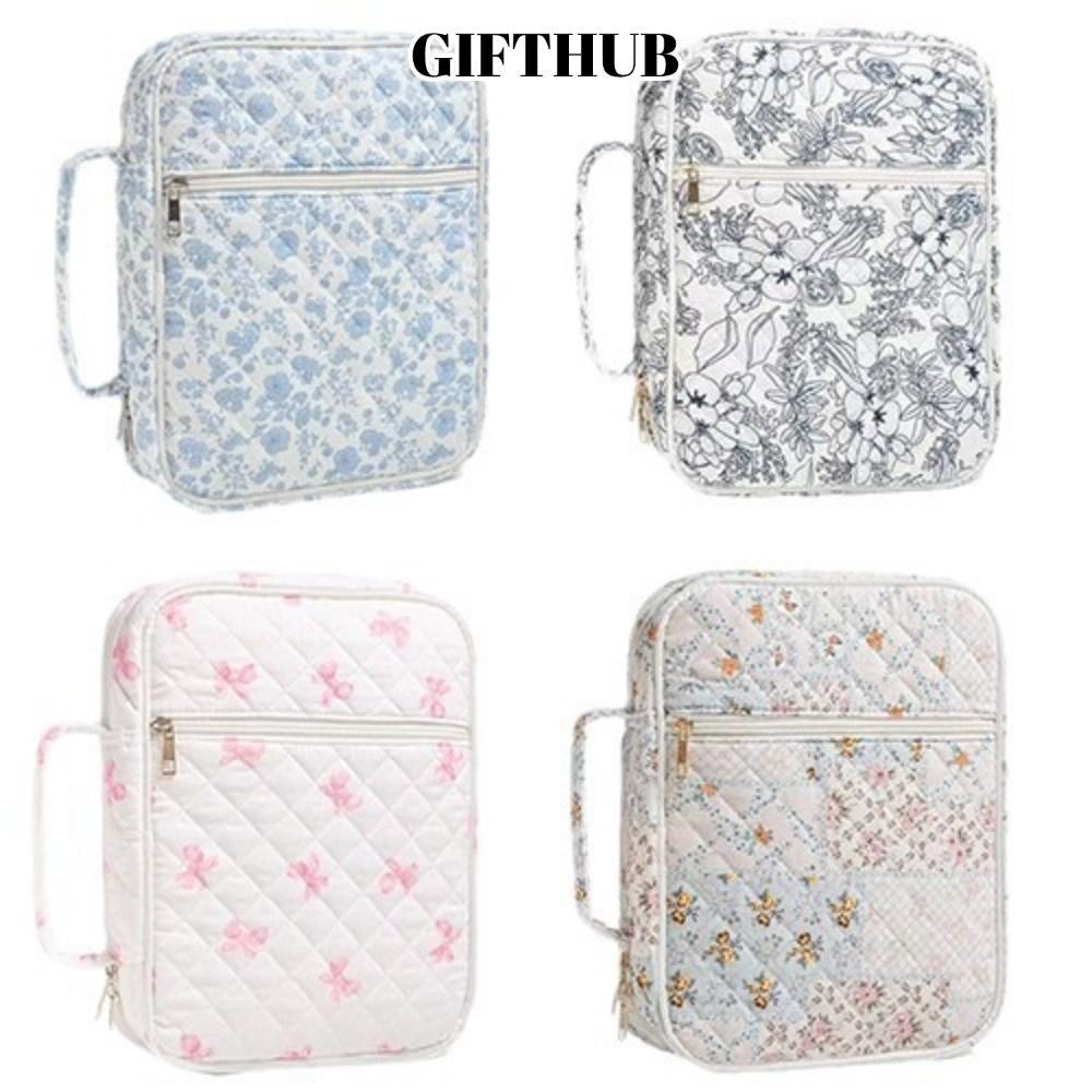 LULLABY Bible Cover Bag, การออกแบบดอกไม้ Handle Bible Cover , กระเป๋าซิป Bible Journaling Kit Church