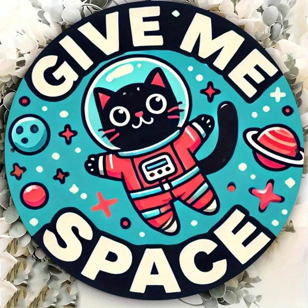 CIFbuy Vintage Cat Space Decor รอบ Wall Art สําหรับ Home Cafe