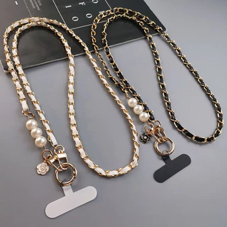 เคสโทรศัพท์ เชือกเส้นเล็กสากลยาว ค โรสบอดี มุกรถกระบะโซ่โทรศัพท์มือถือเชือกเส้นเล็กผู้หญิงคอยาวและสายคล้องไหล่สมาร์ทโฟนมือถืออุปก