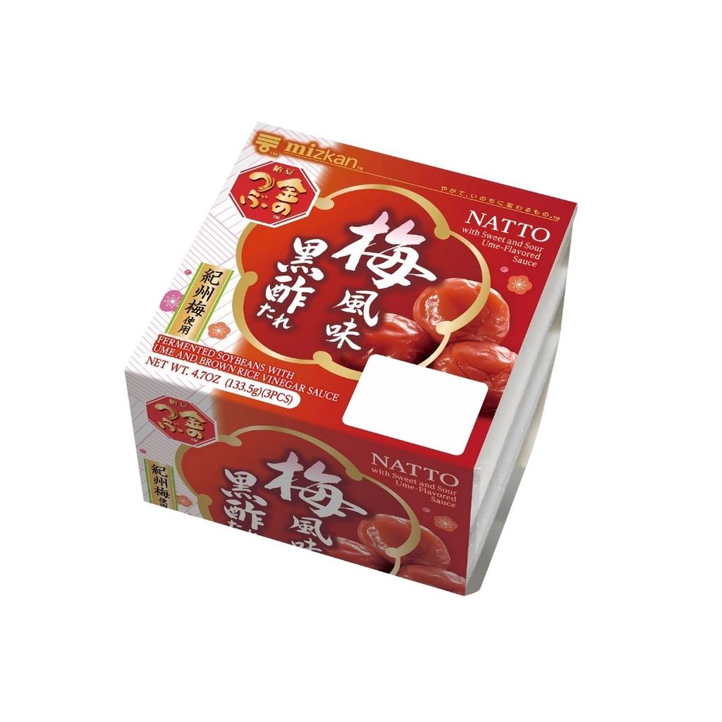 คินโนะสึบุ นัตโตะรสบ๊วยพร้อมซอสคุโรซึ Kin no Tsubu Ume Natto + Kurosu Sauce 133.5g.
