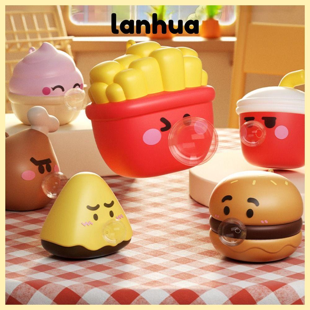 LANHUA Pop Bubble Squeeze ของเล่น แฮมเบอร์เกอร์ French Fries ซิลิโคน Quick Rebound คลายเครียด นุ่ม บรรเทาความวิตกกังวล
