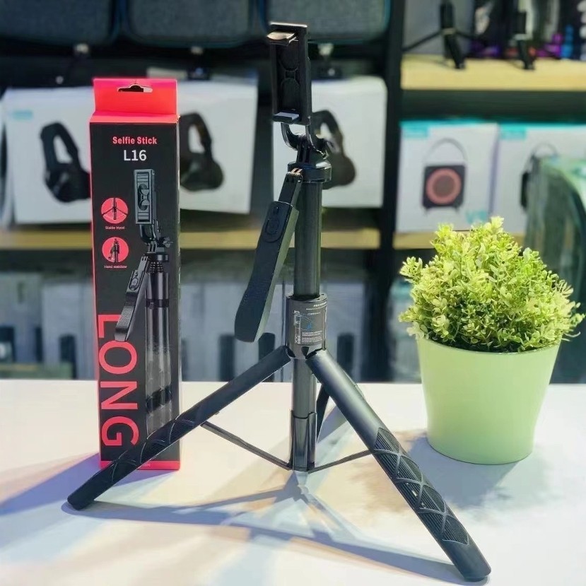 Telescopic Rod Shaking Handle Selfie Stick ที่วางโทรศัพท์มือถือพร้อม Anti-Cloud Photo l16 ชิ้น Selfi