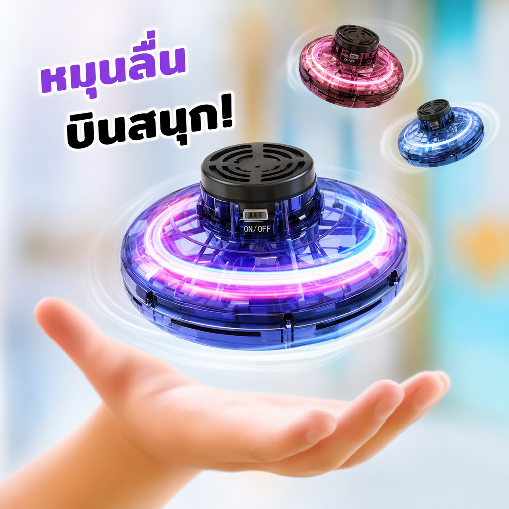 แอร์สปินเนอร์บินของเล่นเด็กสปินเนอร์กลับบรรเทาความเครียดแสงชาร์จเร็วเล่นกลางแจ้ง