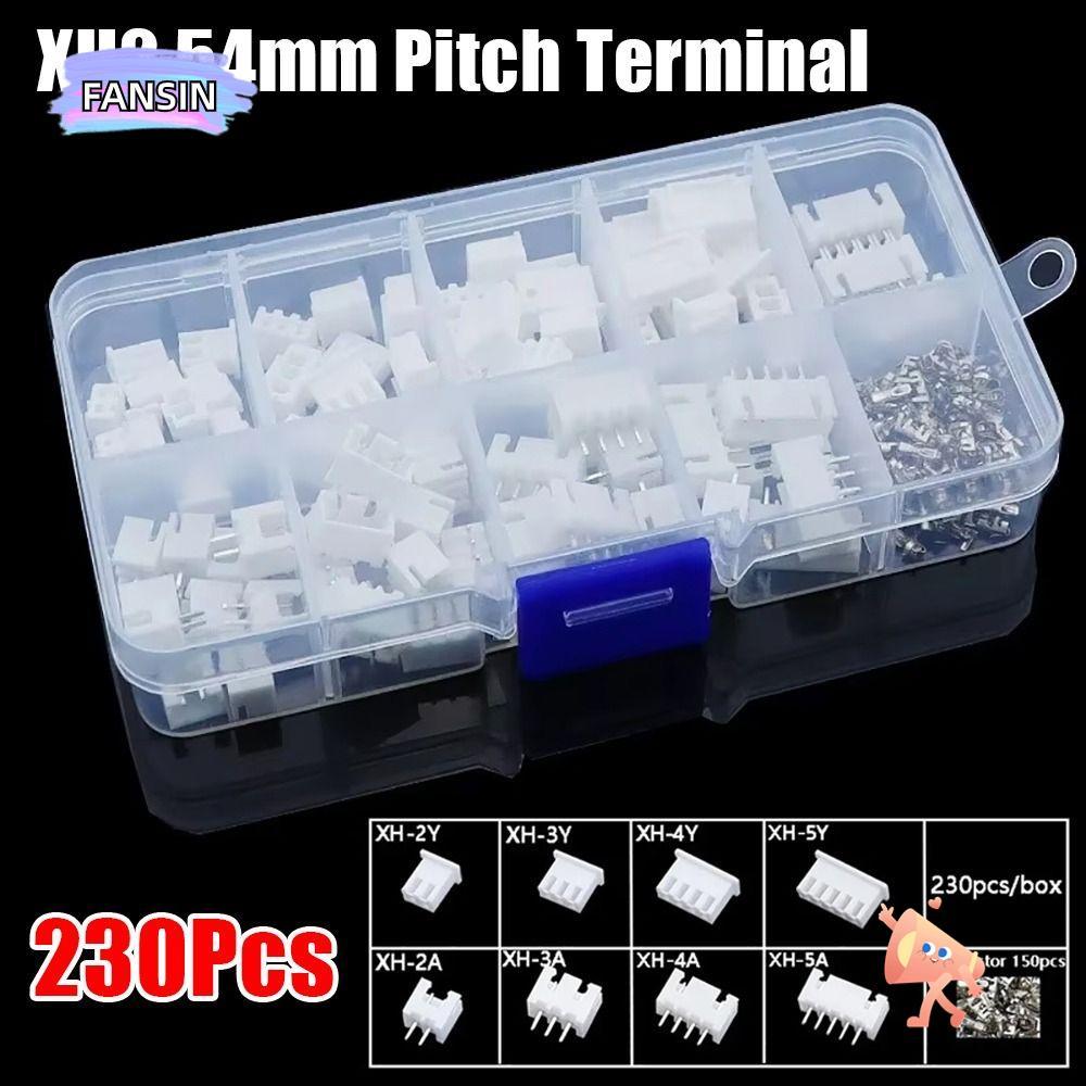 FANSIN 230 ชิ้น 2.54 มิลลิเมตร Pitch Terminal, XH2.54 2 P 3 P 4 P 5pin Pin Connector, 4 ค่าชายและหญิ