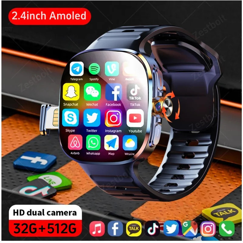 M99 Smartwatch 2.4 นิ้ว Larger Amoled หน้าจอ 12 แผงเมนูสมาร์ทวอทช์พร้อม 190° กล้องหมุน 2100Mah แบตเต