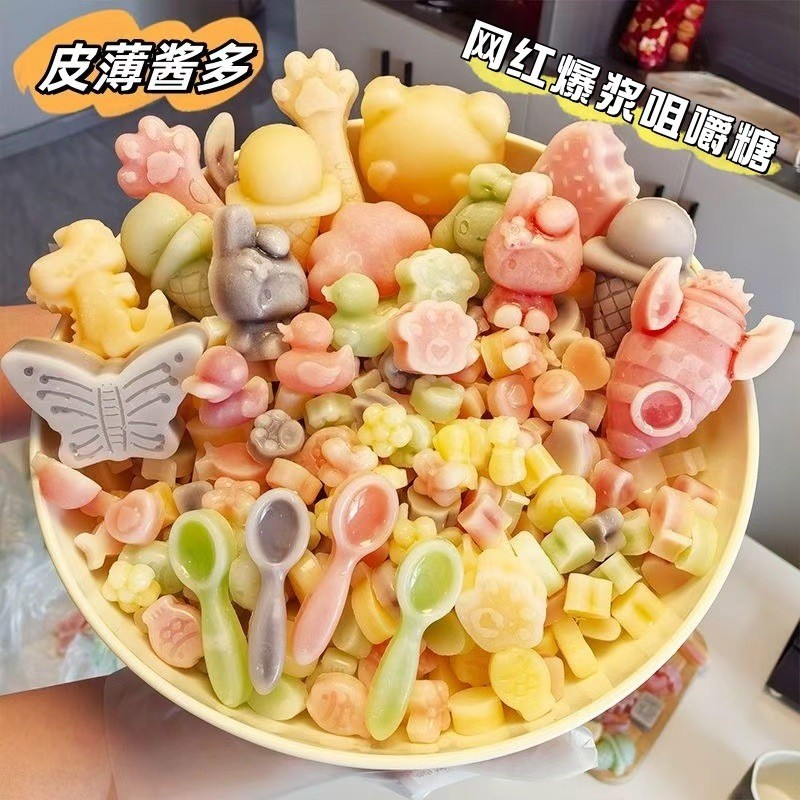 ขี้ผึ้ง โผล่ขึ้นมา ขวดแซนวิชแบนขี้ผึ้งลูกอมเด็กขนมขนมผลไม้รสขี้ผึ้ง 3.15