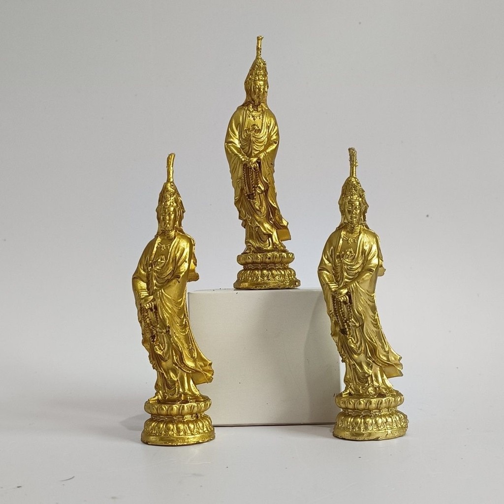Handmade gift candles for worshiping Buddha and gods, golden Guanyin candles, Buddha statue candles,