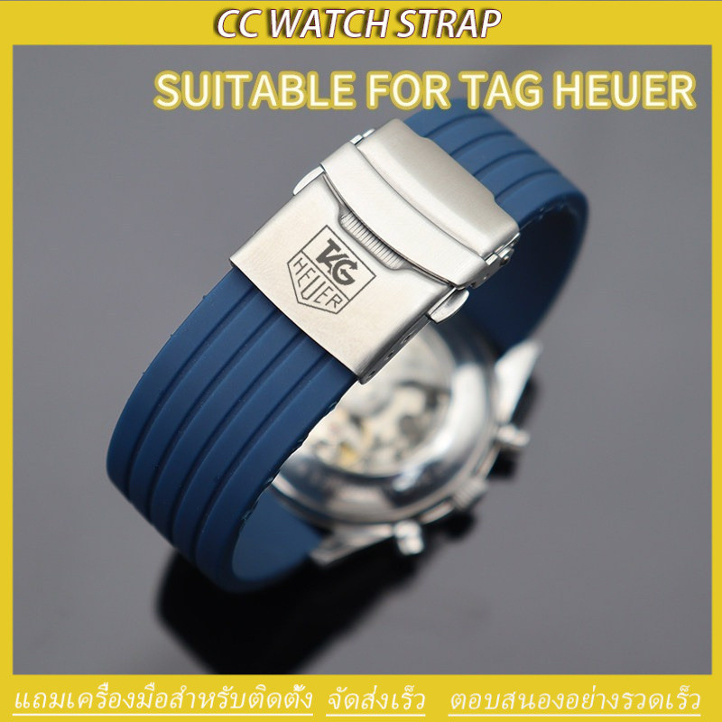 ใช้กับ TAG HEUER, สายนาฬิกาซิลิโคน, สายสํารองสําหรับสูตร 1, Aquaracer 300, Monaco, Carrera 22mm
