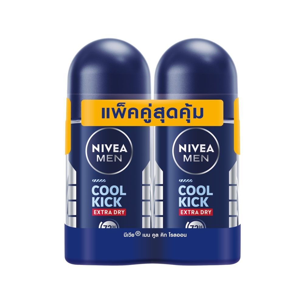 [สินค้าส่งด่วน] นีเวียฟอร์เมนโรลออนคูลคิก50มลX2 NIVEA FOR MEN COOL KICK ROLL ON 50ML X 2