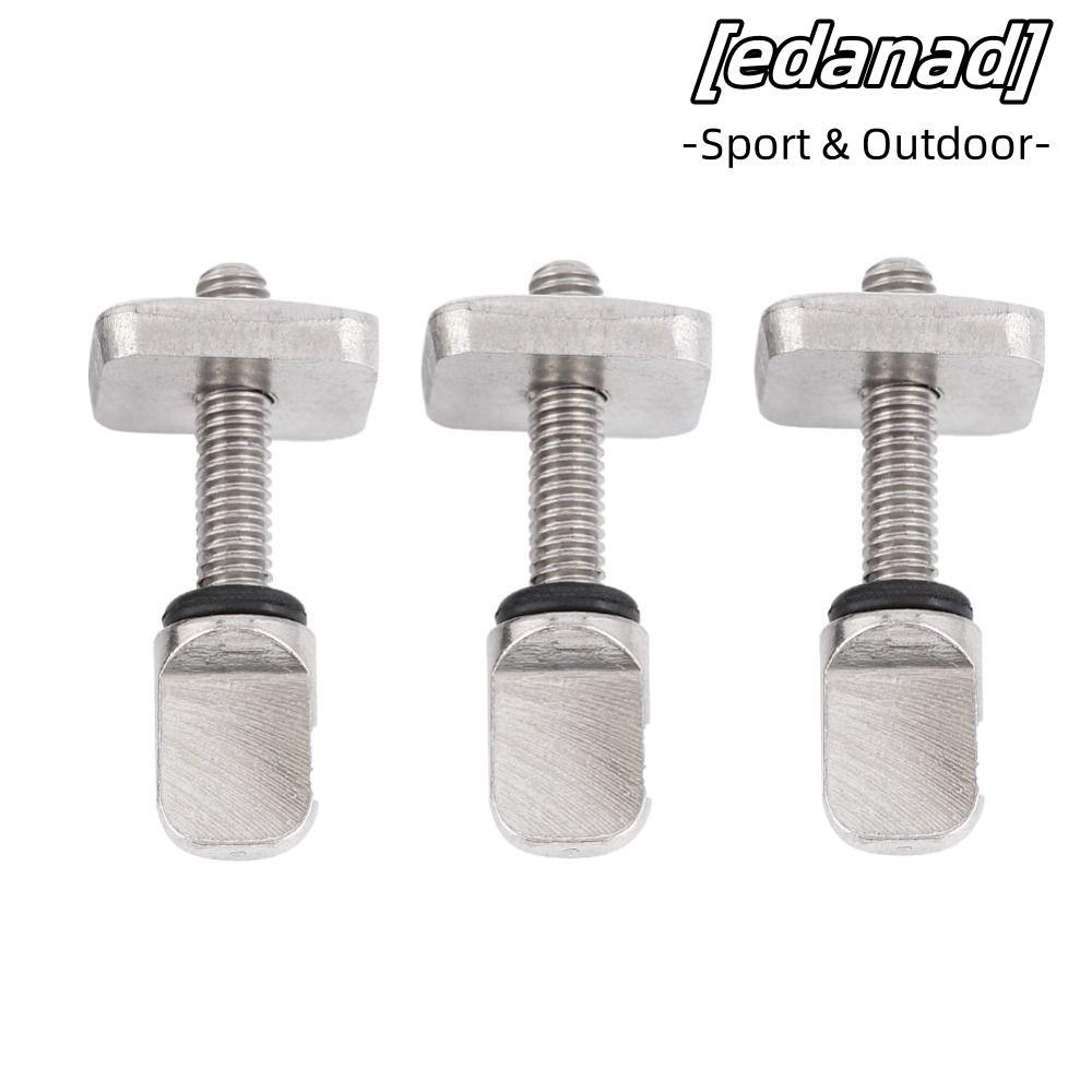 EDANAD สแตนเลส Fin สกรู, 316 สแตนเลส O แหวนกระดานโต้คลื่น Fin สกรู, 3PCS ไม่มีเครื่องมือ Thumb สกรู 