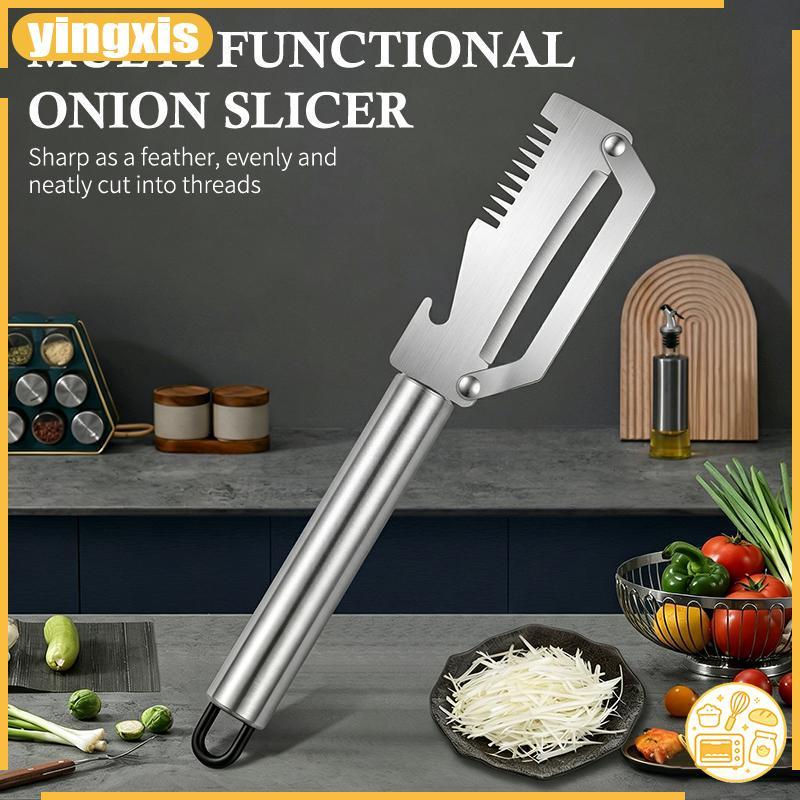 [ใหม่] 1PC สแตนเลส Scallion Peeling มีด Multi-Functional Peeler เครื่องมือพร้อมที่จับสําหรับ Home Kitchen ผัก Prep [TH]