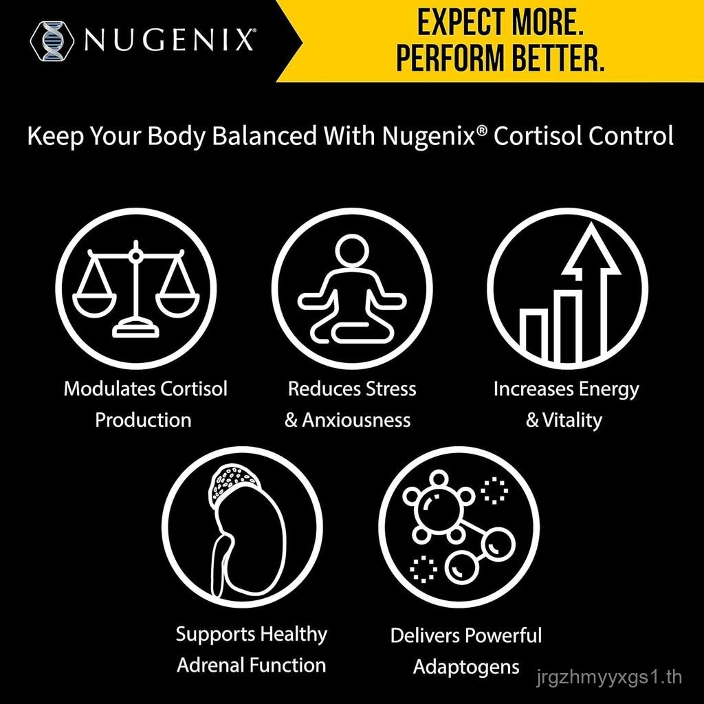 Nugenix Cortisol Control - Cortisol ลดและอาหารเสริม Manager รองรับ Adrenal สําหรับผู้ชาย 60 แคปซูล