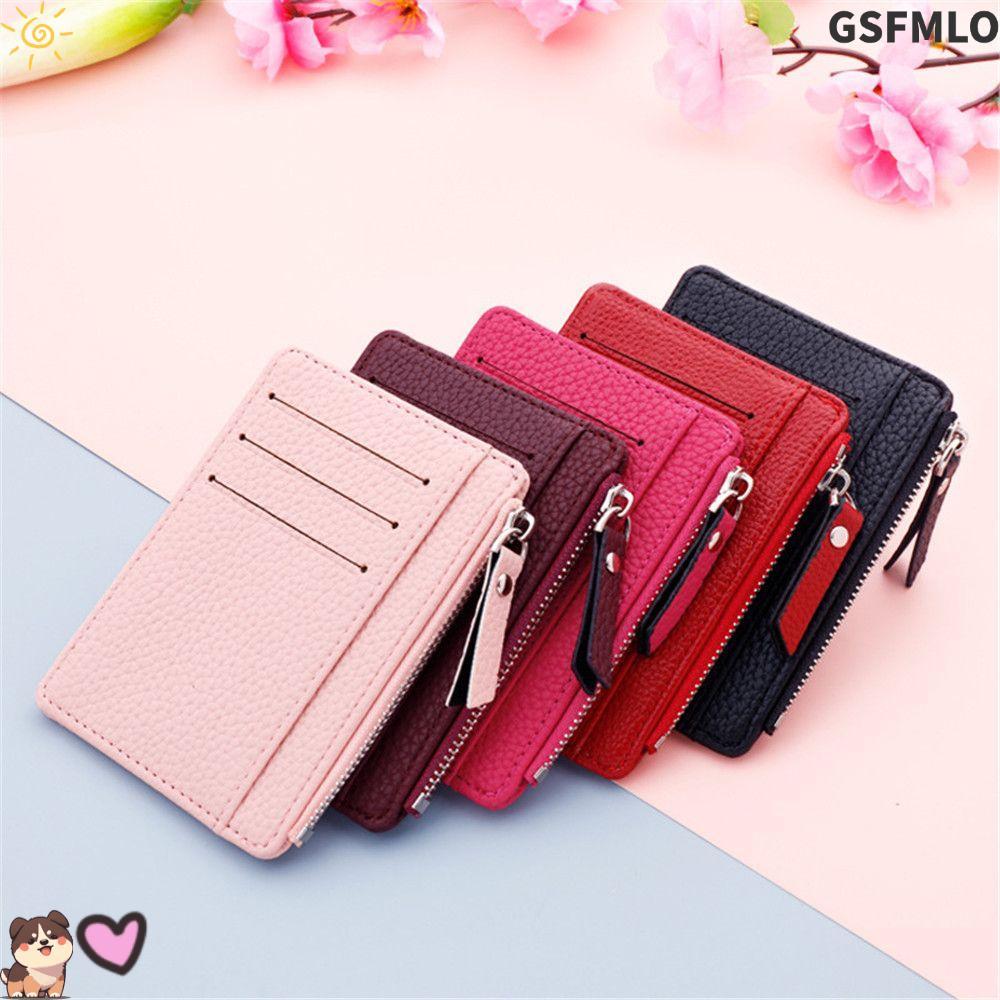 GSFMLO Wallet Multi-card Bit Zipper Pocket Coin Bag Card Holder for Women