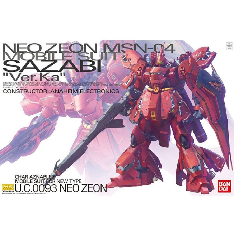 [Bandai] MG 1/100 SAZABI Kasha การ์ดรุ่น SAZABI Gundam Assembly Model