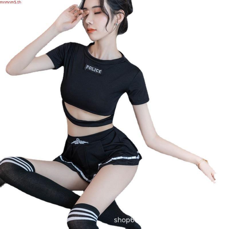 พร้อม! SEXY POLICE CLOTHES LINGERIE POLICE COSTUME BLACK CL58
