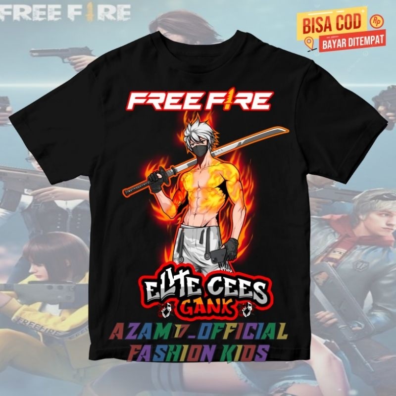เสื้อยืดเด็ก FIRE ELITE CEES GANK t-shirt FIRE ELITE CEES KATANA รุ่น เหมาะสำหรับผู้ใหญ่และเด็ก 100-
