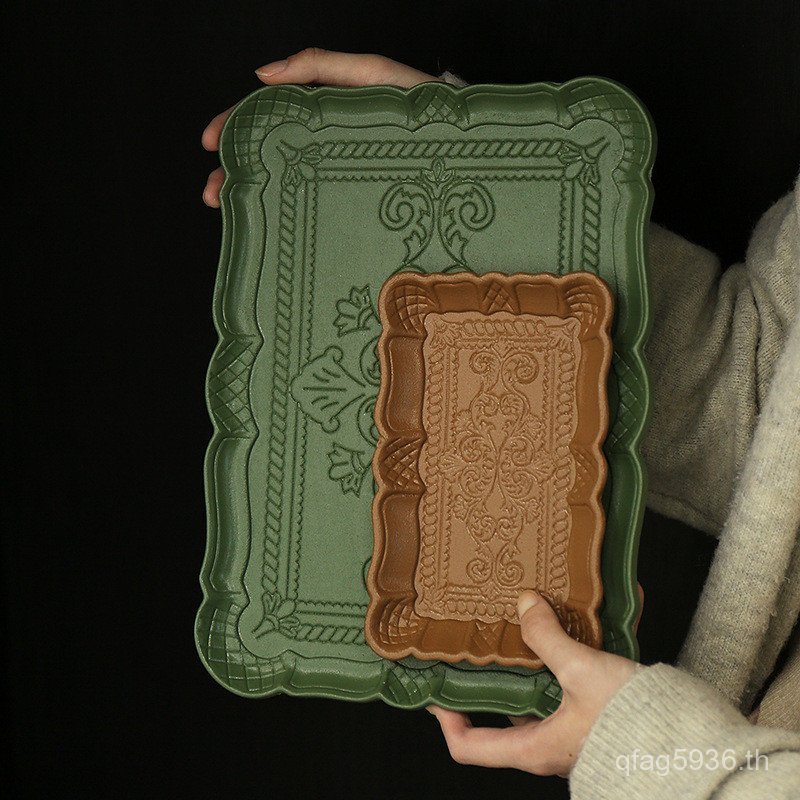 Moguo แผ่นถ่ายภาพกล้วยไม้ Di จานบนโต๊ะอาหารขนมปัง Sundries Props จานอาหารค่ําเค้กถาดไม้พิมพ์ขนมขบเคี