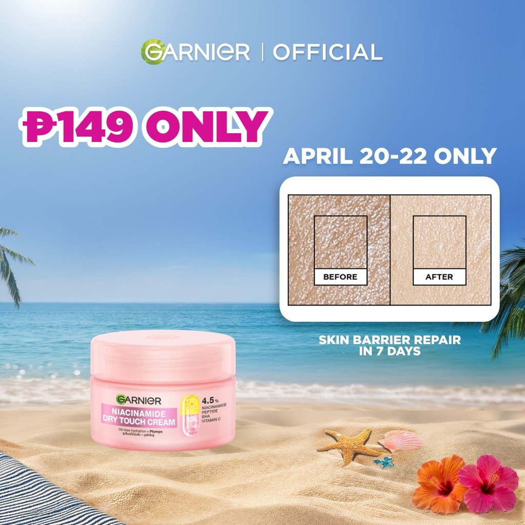 Garnier Niacinamide Dry Touch Cream Moisturizer (30ML) - สําหรับเส้นละเอียดและริ้วรอย