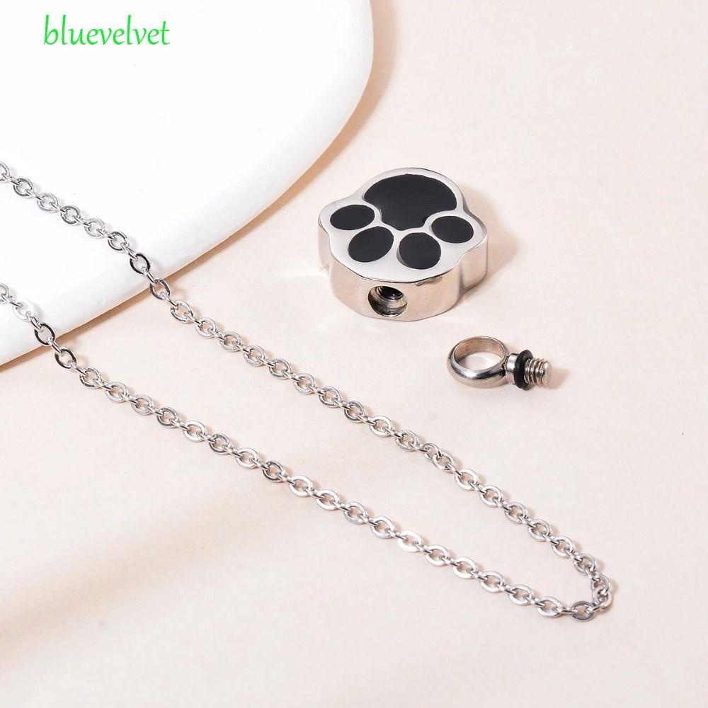 BLUEVELVET สร้อยคอสําหรับขี้เถ้า, Creative Paw พิมพ์ Urn สร้อยคอ, Memorial เครื่องประดับ 45 + 5 ซม. 