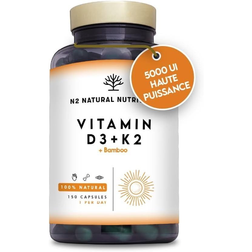 E D3 K2 Natural High Dose e D3 5000 iu+e K2 MK7 200 μg+Lithium ช่วยระบบภูมิคุ้มกัน กระดูกและฟัน 150 