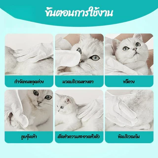 ถุงมือทำความสะอาดสัตว์เลี้ยง บรรจุ 6 pieces เป็นการล้างตัวและการฆ่าเชื้อ ให้ความชุ่มชื้นยาวนาน ขจัดกลิ่น