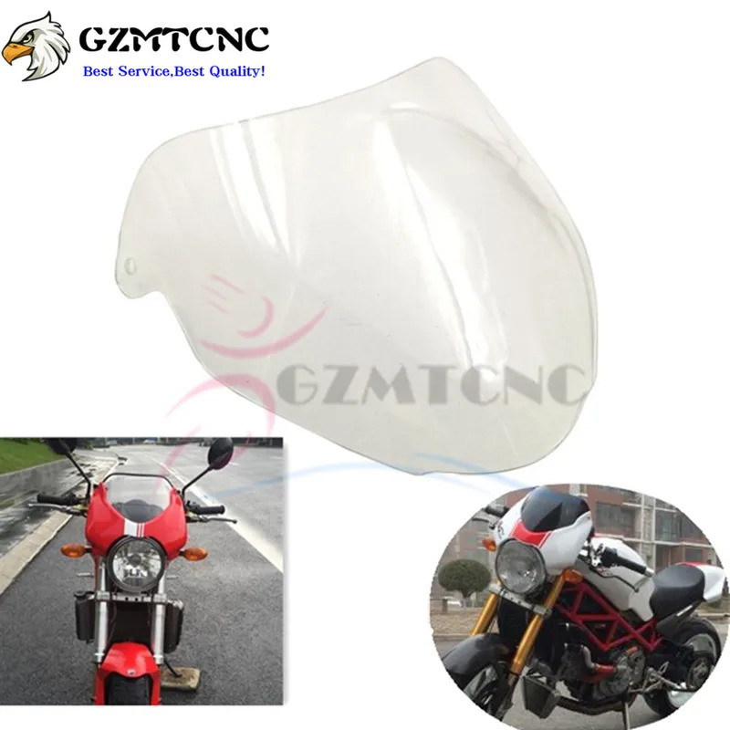 LY ชิลด์บังลมมอเตอร์ไซค์ S2R S4R สำหรับ DUCATI MONSTER MS4R 2003-up S4RS MS4RS 2005-up สีดำใส