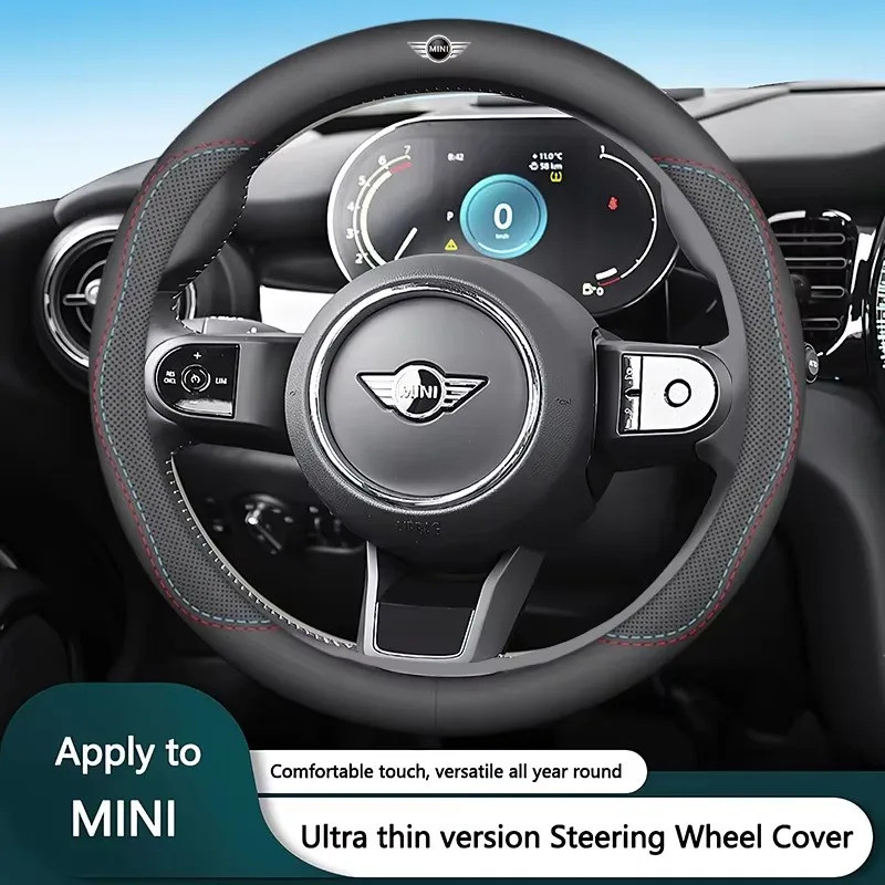 MINI พวงมาลัยรถ Breathable Anti-slip ป้องกันสําหรับ MINI Cooper R56 F56 JCW Cabrio Aceman Countryman