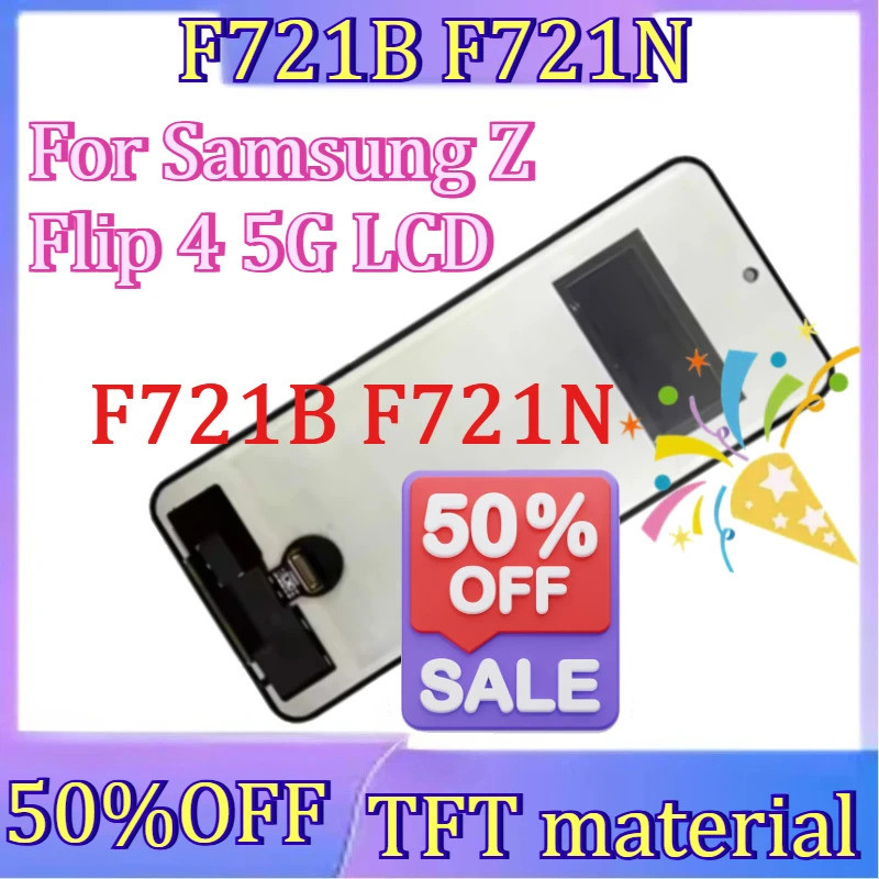 สําหรับ Samsung Galaxy Z Flip4 F721B F721N หน้าจอ TFT ใหม่สําหรับ Samsung Z Flip 4 5G จอแสดงผล LCD เ