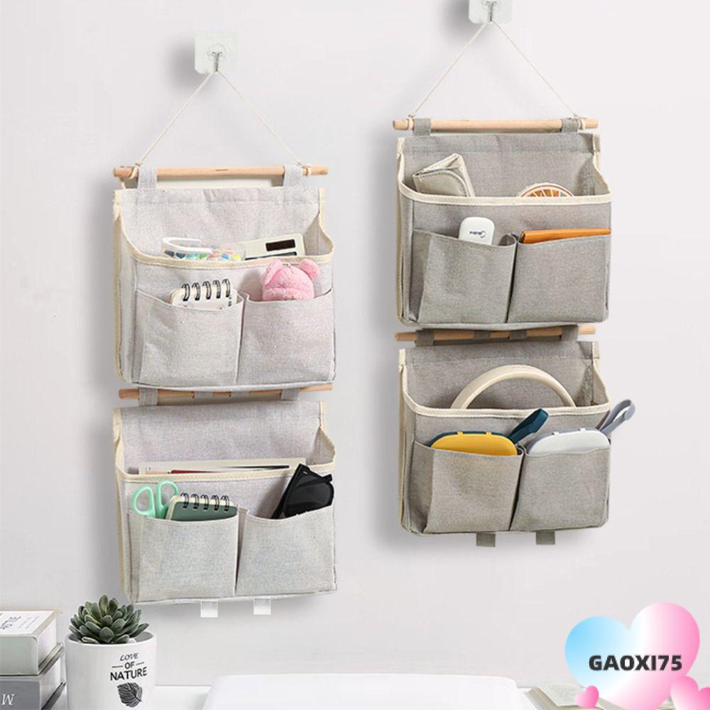 Gaoxi75 กระเป๋าเก็บของ, กระเป๋าแขวนกันน้ําหลายกระเป๋า, ออแกไนเซอร์ข้างเตียงติดผนังมัลติฟังก์ชั่น