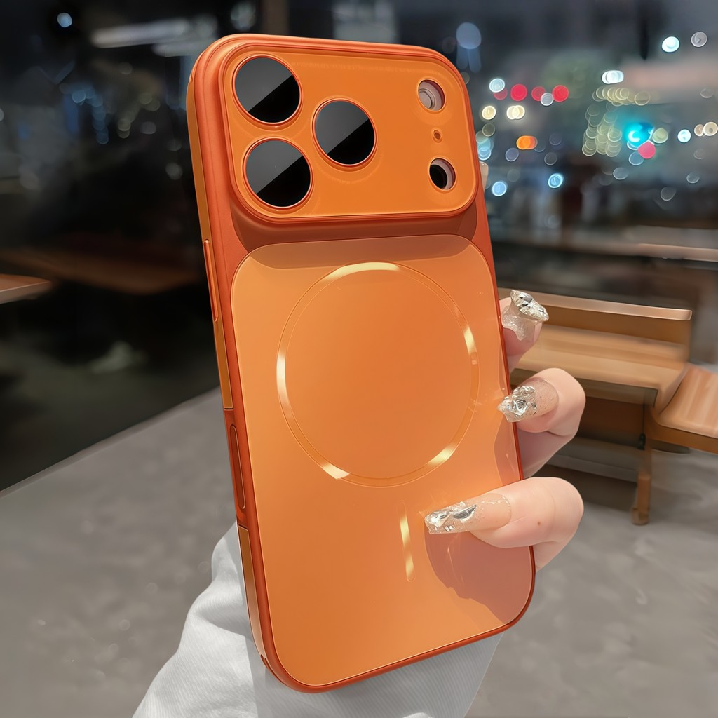 ซิลิโคนหรูหรา frosted magnetic hard case สําหรับ iPhone 17 16 15 14 13 Pro max เลนส์ป้องกันกันกระแทกฝาครอบกันชน