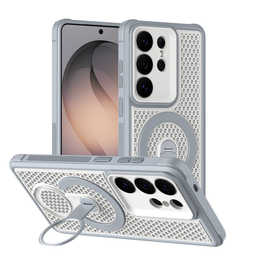 SAMSUNG SAMSUNGS26Uรังผึ้งแม่เหล็กกระจายความร้อนเคสโทรศัพท์สําหรับSamsung S26 S25 S24 S23 Ultra S25FE S24FE S23FE S25 EDGEซ่อนหมุนวงเล็บฤดูร้อนกระจายความร้อน