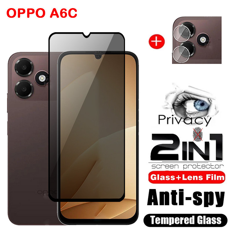 สําหรับ OPPO A6C A6S A6TPro A6X A6 4G 5G 2026 ความเป็นส่วนตัวกระจกนิรภัยป้องกันหน้าจอคลุมทั้งหมดฟิล์มป้องกันโทรศัพท์สําหรับ OPPOA6C OPPOA6S A6T Pro OPPOA6X A6Pro เลนส์กล้อง