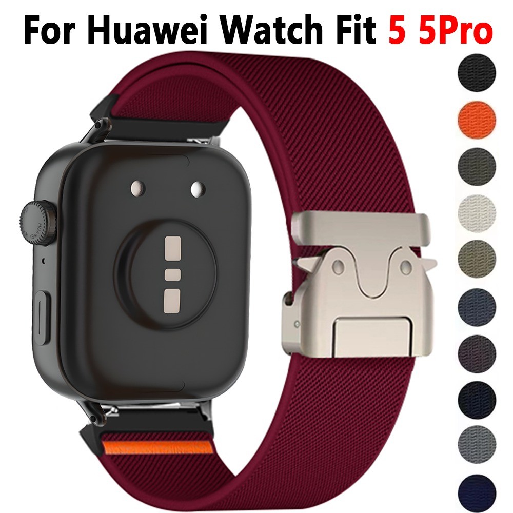 สายรัดไนลอนสําหรับ Huawei Watch Fit 5 5Pro Elastic Sport Band สําหรับ Huawei Watch Fit 3 4Pro