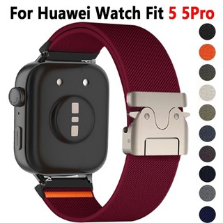 สายรัดไนลอนสําหรับ Huawei Watch Fit 5 5Pro Elastic Sport Band สําหรับ Huawei Watch Fit 3 4Pro
