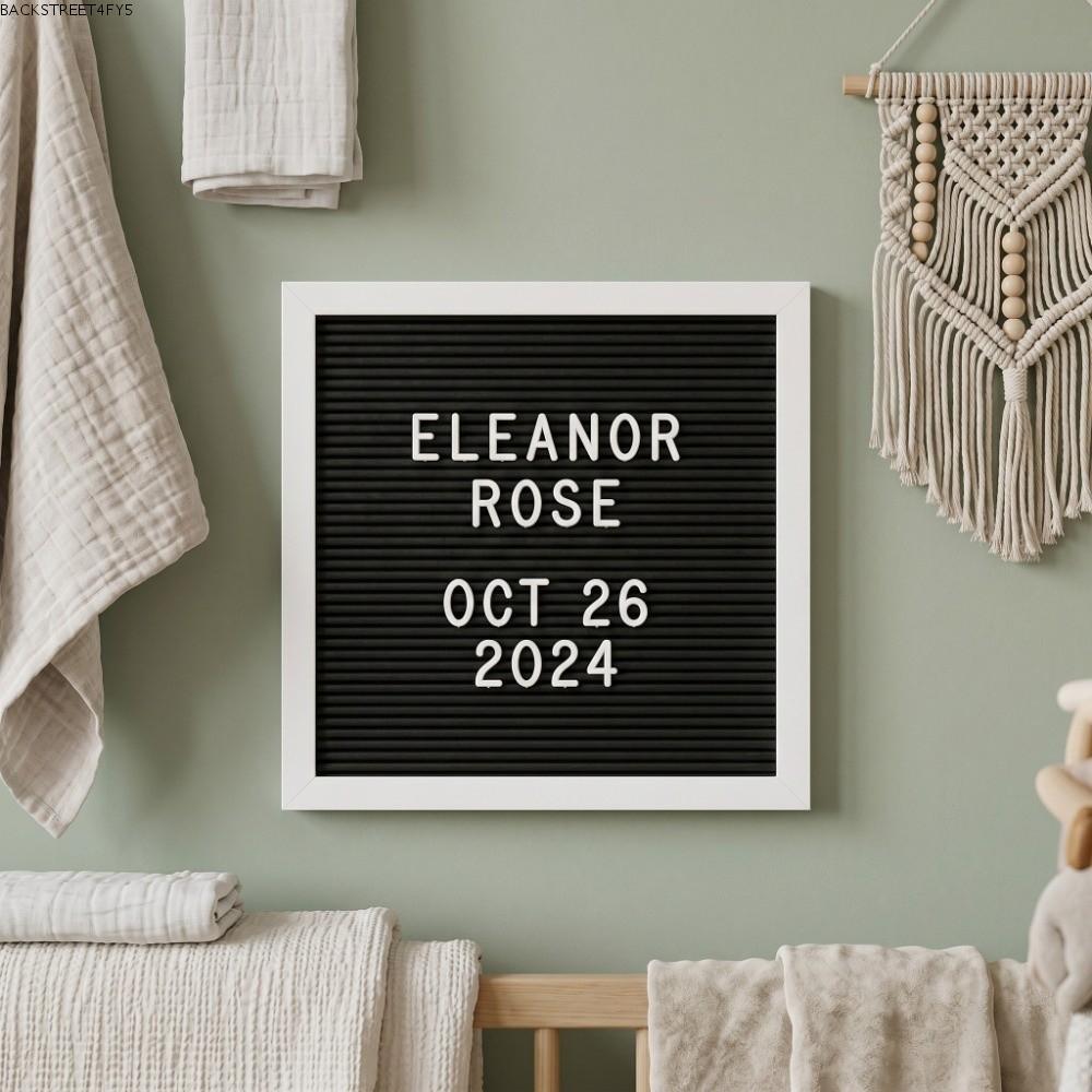 BACKSTAGE4FC3 ข้อความ Letter Board, 10 *10 ในสีดําสีขาว Letter Board,ตัวเลขสัญลักษณ์กรอบไม้ที่ถอดออก