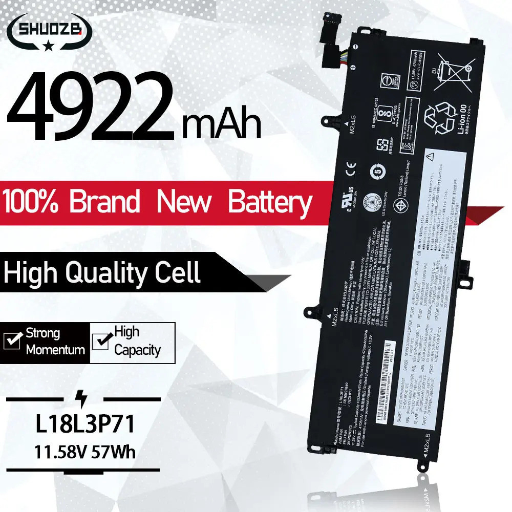 New L18L3P71 L18M3P71 Laptop Battery For Lenovo ThinkPad T15 Gen 1st T590 P53S Series SB10T83157 5B1