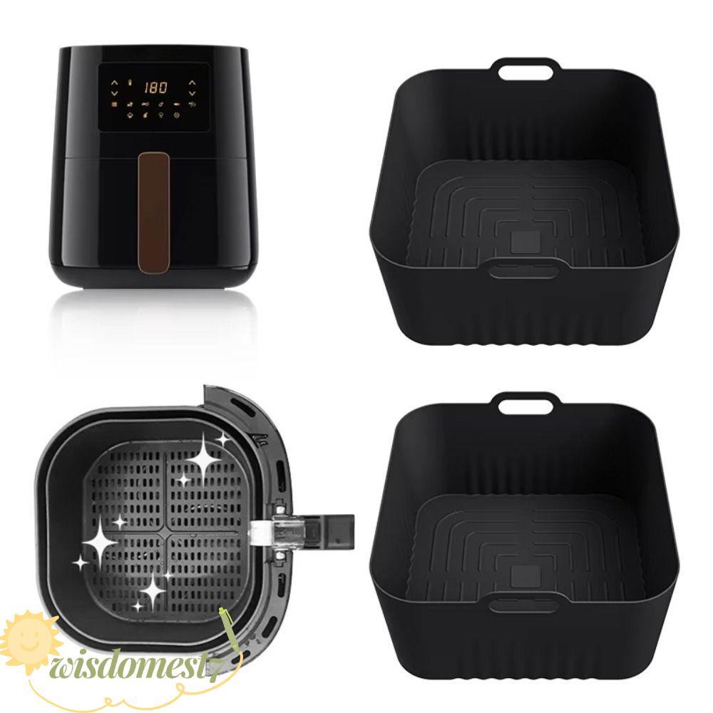 WISDOM Air Fryer ซิลิโคน Liners, 4-5L 17 ซม.Air Fryer Mould, Air Fryer อุปกรณ์เสริมReusable Square A