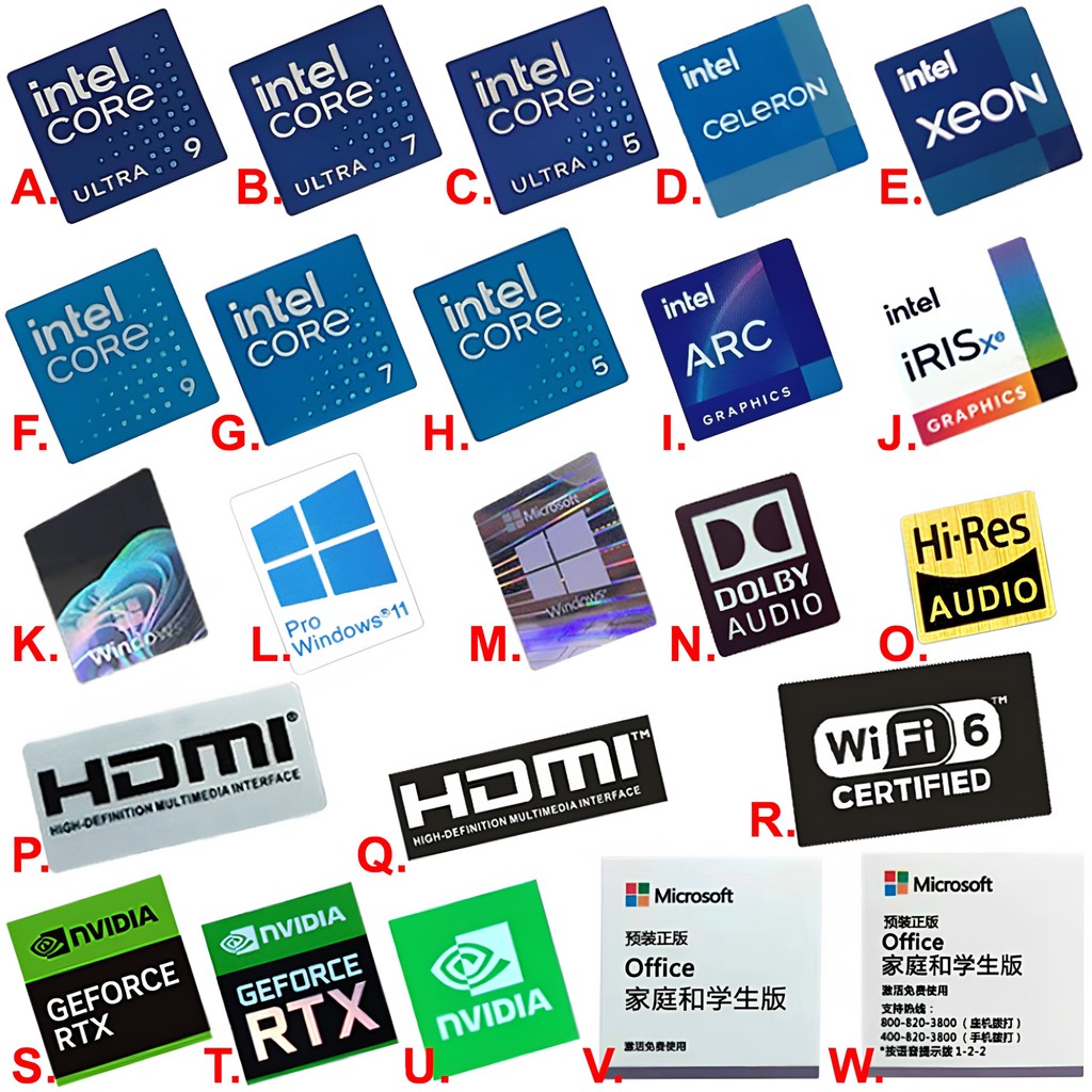 Original Ultra Sticker i9 i7 i5 ARC Label แล็ปท็อปเดสก์ท็อป cpu สติกเกอร์ตกแต่ง