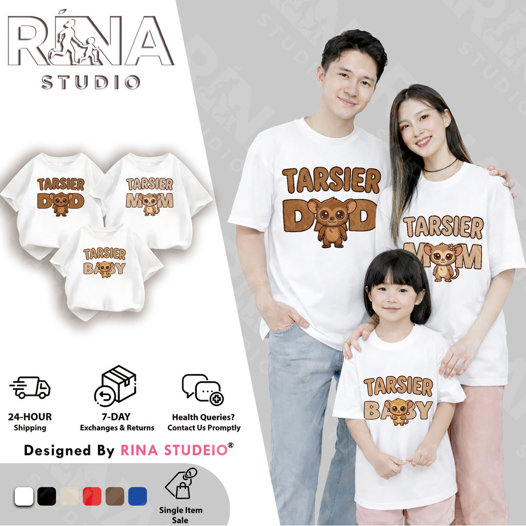 RINA STUDIO Tarsier เสื้อยืดลําลองสําหรับครอบครัวพ่อแม่และลูก