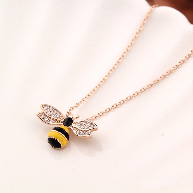ความรู้สึก 14k Design แฟชั่นหญิง Bee Chain ทองแท้ Clavicle CHAIN สี Keeping Niche สร้อยคอเกาหลีทองสไ