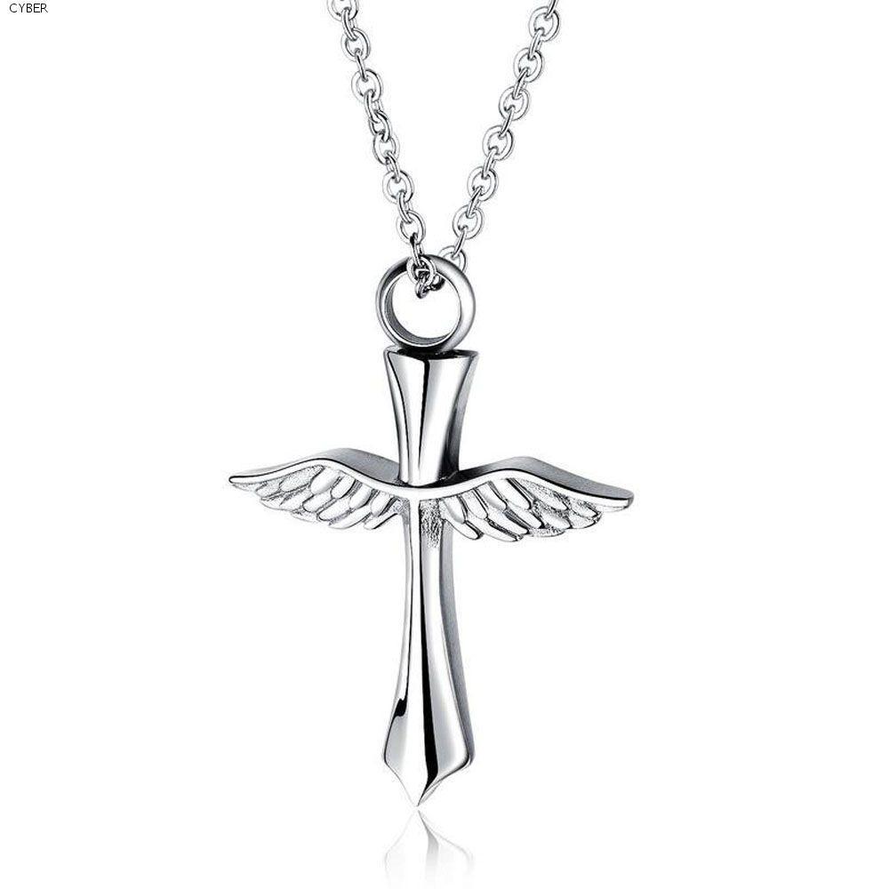 สร้อยคอ CYBER Urn งานศพ 1 ชิ้น Keepsake Memorial Angel Wings Vial จี้