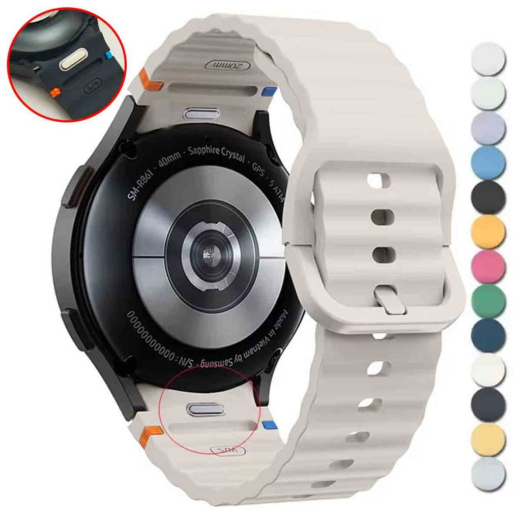 Original ไม่มีช่องว่าง Quick fit สายซิลิโคนสําหรับ Samsung Galaxy Watch 7 6 5 4 40 มม.44 มม.สร้อยข้อมือ 5Pro 45 มม.6Classic 43 มม.47 มม.