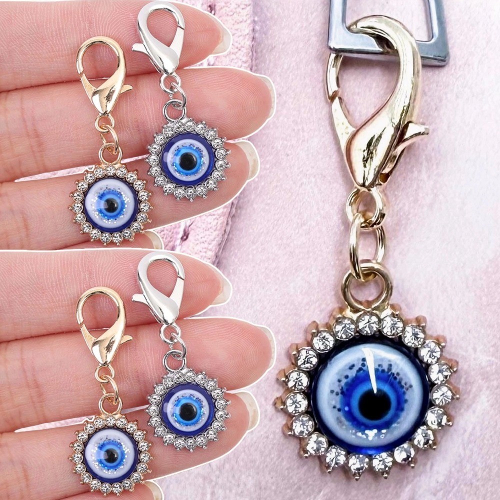 รถตกแต่งพวงกุญแจการ์ดโชคดีแฟชั่น Lucky Evil Eye จี้พวงกุญแจ DIY Unisex ของขวัญกระเป๋าอุปกรณ์เสริม #FashionAccessoriesLover
