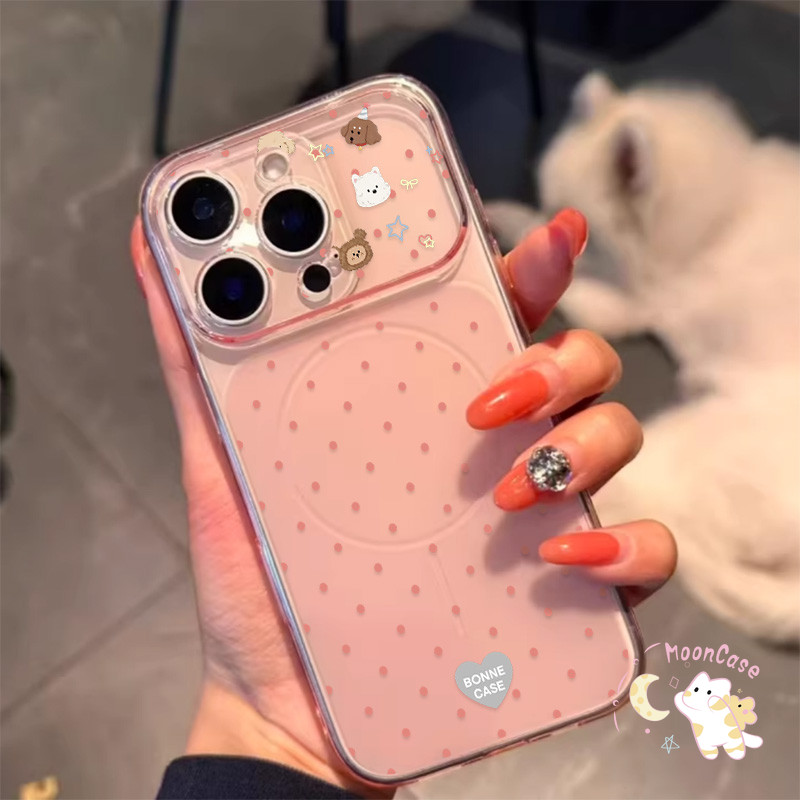 เคสไอโฟน 13 สำหรับ IPhone 11 16 17 14 12 15 Pro Max 14 16 15 Plus  Air กรอบโทรศัพท์กันกระแทกลายจุดสีแดง