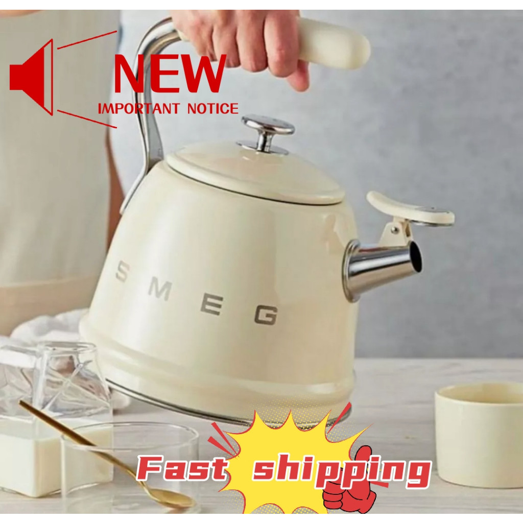🔥พร้อมส่ง🔥Smeg แท้ 100% กาต้มน้ำสแตนเลส ผิวปาก กาต้มน้ำเหยือกกาต้มน้ำเครื่องทำน้ำอุ่นกาต้มน้ำร้อนหม้อ กาต้มน้ำร้อน