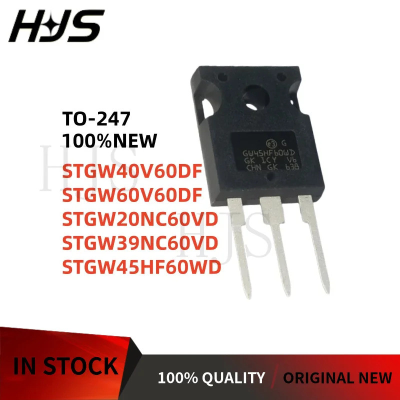 5 ชิ้น STGW40V60DF STGW60V60DF STGW20NC60VD STGW39NC60VD STGW45HF60WD ในสต็อก TO-247 ชิปมอส ic 5AEY