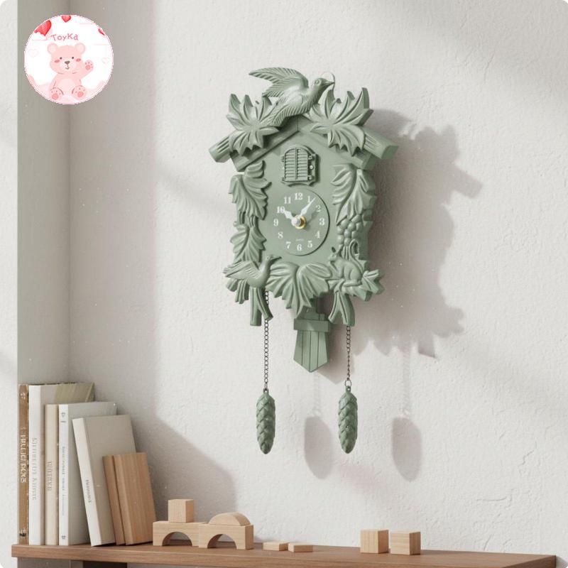 [Whbadguy] Cuckoo Clock Distressed Finish Retro Cuckoo Clock Pinecone Pendulum สําหรับเด็ก, ห้องเด็ก