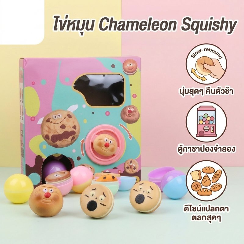 Twist Egg Squishy ของเล่นช้า Rebound Interactive กล่องตาบอดน่ารักขนมปังความเครียดบรรเทาคอลเลกชันสํานักงาน