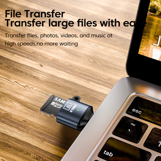 อะแดปเตอร์การ์ดหน่วยความจําแบบ USB-A to TF, USB2.0 ความเร็วสูง, อะแดปเตอร์การ์ดหน่วยความจําแบบ Mini USB-C to TF แบบพกพา, เสียบแล้วใช้งานได้เลย